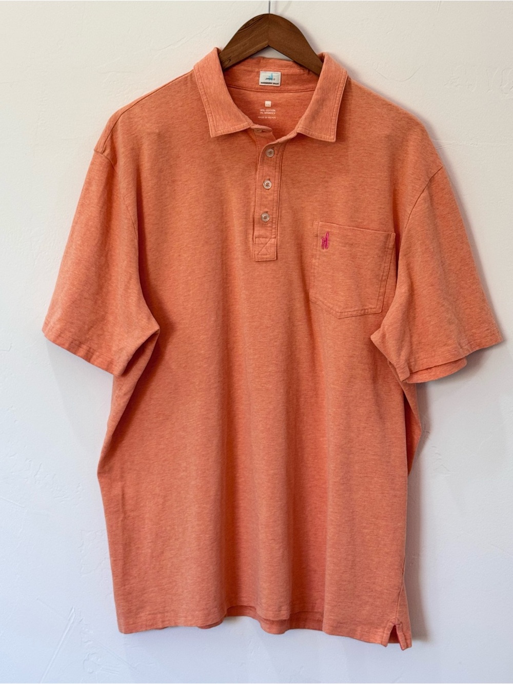 Johnnie-O Hangin' Out Heathered Clementine Short Sleeve Polo Mens XXL